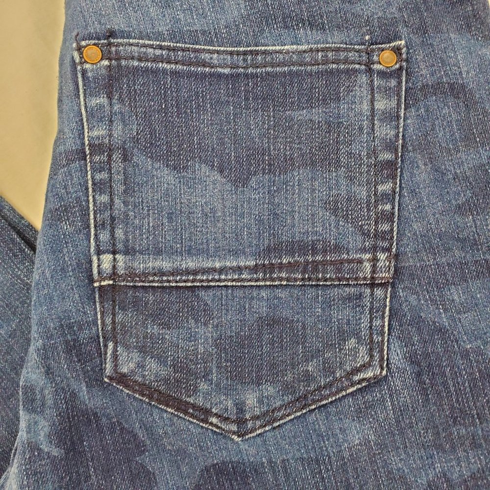 Zara Man Denim Wear Skinny Camo Jeans Blue Mens 32 - Picture 5 of 9